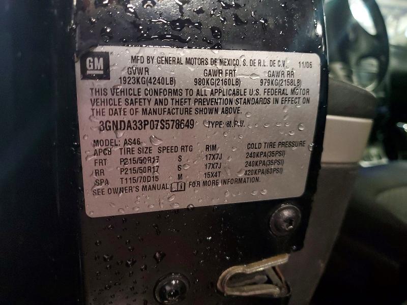 77224405 :رقم المزاد ، 3GNDA33P07S578649 vin ، 2007 Chevrolet Hhr مزاد بيع