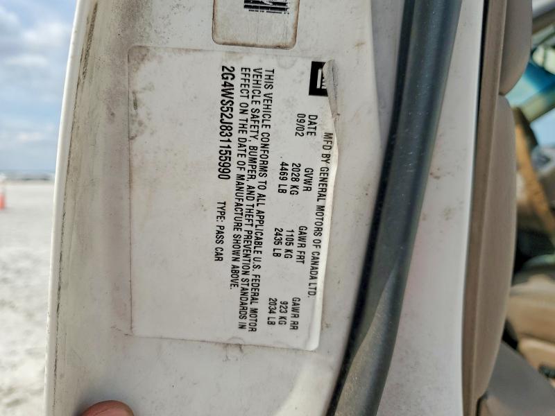 Aukcja sprzedaży 2003 Buick Century, vin: 2G4WS52J831155990, numer aukcji: 77428695