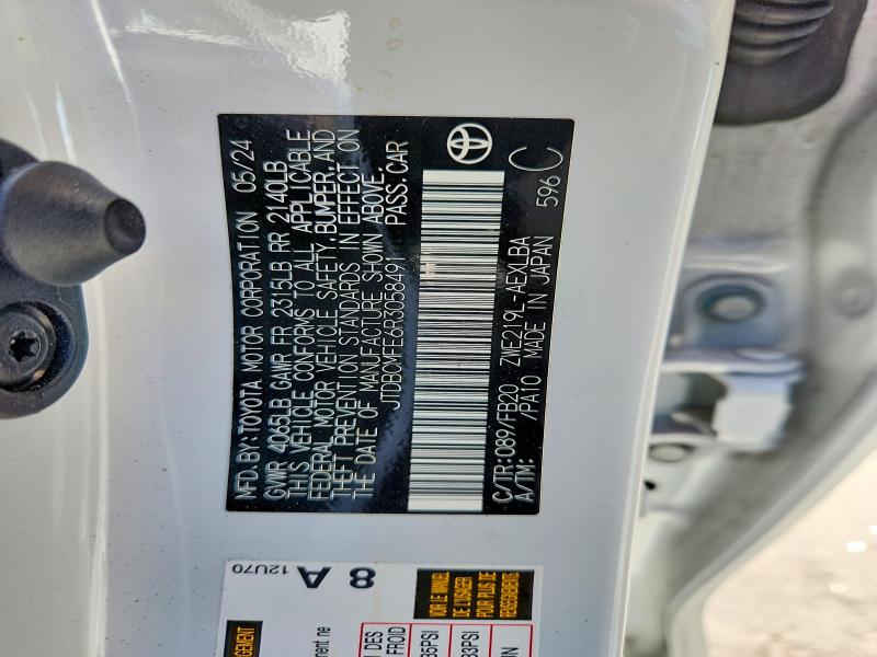 Aukcja sprzedaży 2024 Toyota Corolla Hybrid, vin: JTDBCMFE6R3058491, numer aukcji: 79303325
