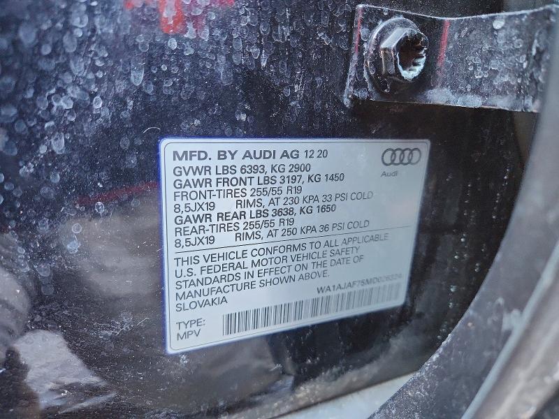 Продаж на аукціоні авто 2021 Audi Q7, vin: WA1AJAF75MD026324, номер лоту: 76697375