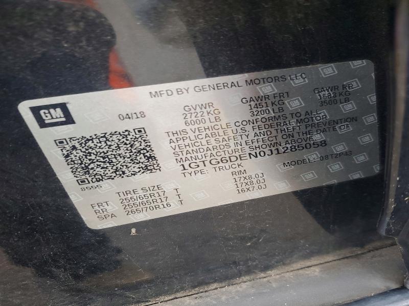 Auction sale of the 2018 Gmc Canyon, vin: 1GTG6DEN0J1285058, lot number: 78110675