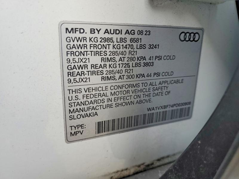 76486015 :رقم المزاد ، WA1VXBF74PD030908 vin ، 2023 Audi Q7 مزاد بيع