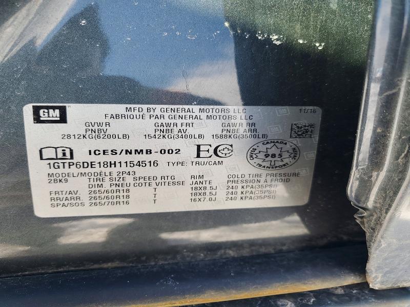 76747175 :رقم المزاد ، 1GTP6DE18H1154516 vin ، 2017 Gmc Canyon مزاد بيع