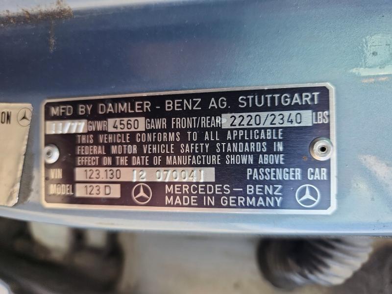 Aukcja sprzedaży 1978 Mercedes-benz 300d, vin: 12313012070041, numer aukcji: 76203265