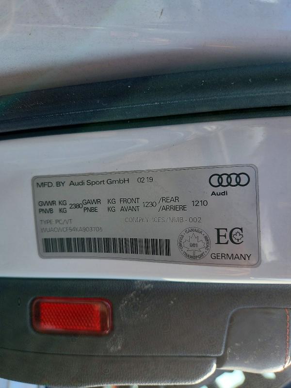 Продаж на аукціоні авто 2019 Audi Rs5, vin: WUACWCF54KA903705, номер лоту: 76670415