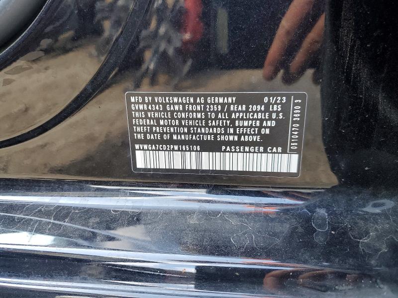 77205695 :رقم المزاد ، WVWGA7CD2PW165106 vin ، 2023 Volkswagen Gti مزاد بيع