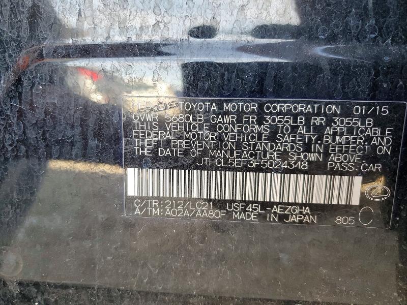 77202085 :رقم المزاد ، JTHCL5EF3F5024348 vin ، 2015 Lexus Ls 460 مزاد بيع
