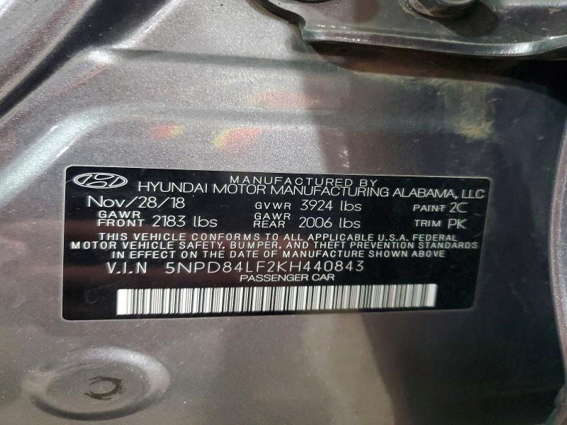 Aukcja sprzedaży 2019 Hyundai Elantra Se, vin: 5NPD84LF2KH440843, numer aukcji: 76610505