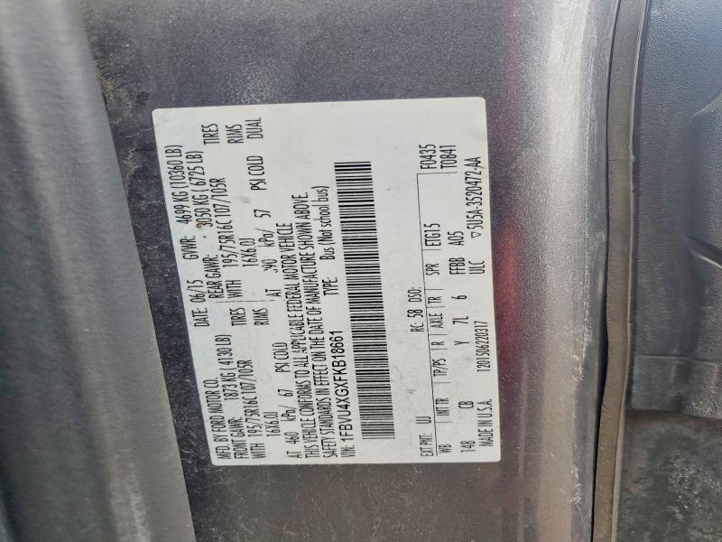 Aukcja sprzedaży 2015 Ford Transit, vin: 1FBVU4XGXFKB18661, numer aukcji: 76336785