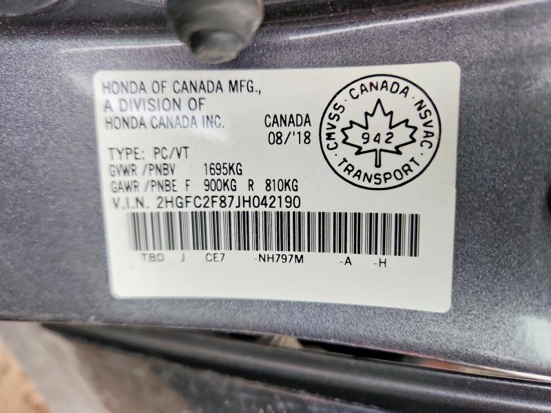 Продажа на аукционе авто 2018 Honda Civic Ex 4dr, vin: 2HGFC2F87JH042190, номер лота: 76194005