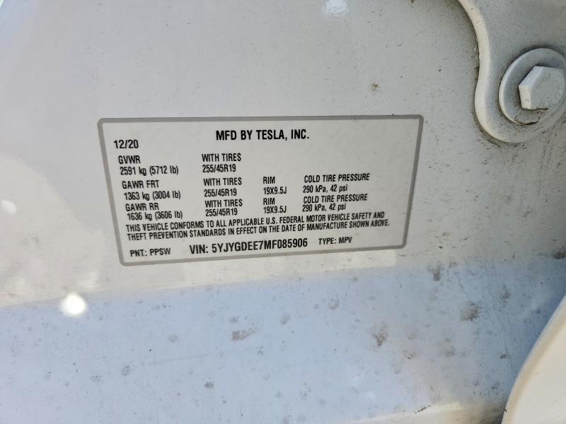 Aukcja sprzedaży 2021 Tesla Model Y, vin: 5YJYGDEE7MF085906, numer aukcji: 79282095