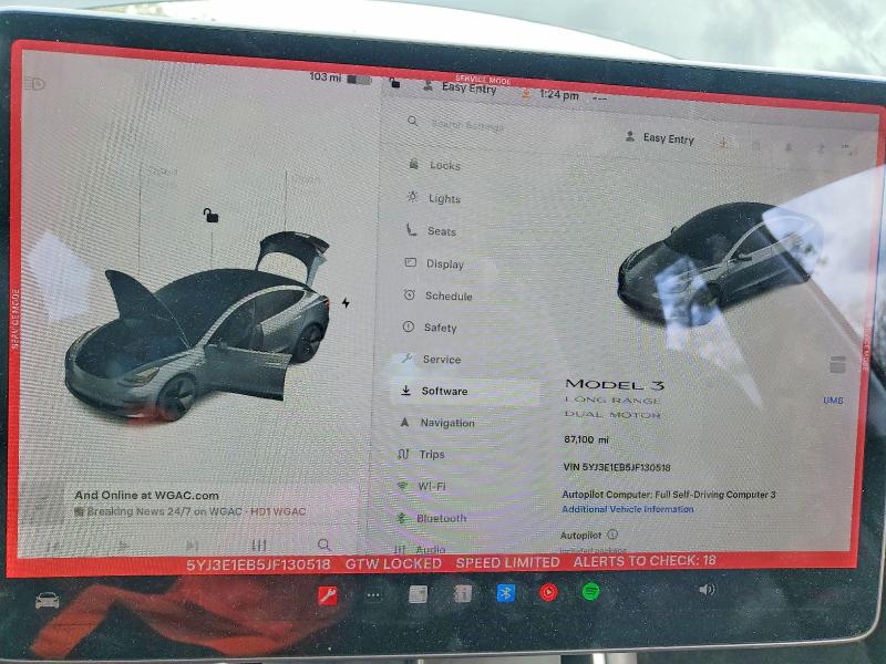 Продаж на аукціоні авто 2018 Tesla Model 3, vin: 5YJ3E1EB5JF130518, номер лоту: 77704565