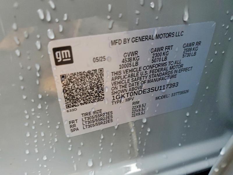 Aukcja sprzedaży 2025 Gmc Hummer Suv, vin: 1GKT0NDE3SU117393, numer aukcji: 77831235