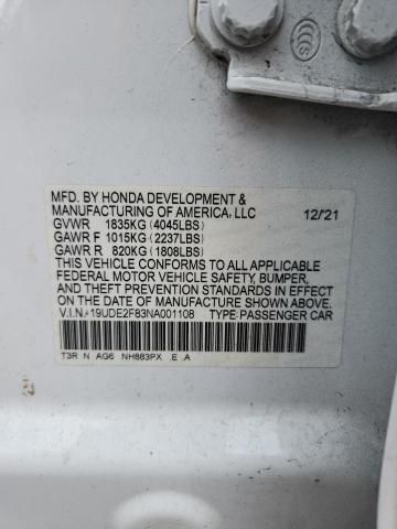 Aukcja sprzedaży 2022 Acura Ilx, vin: 19UDE2F83NA001108, numer aukcji: 78862085