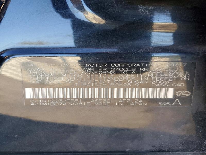 Aukcja sprzedaży 2018 Lexus Is, vin: JTHBA1D26J5062819, numer aukcji: 76550325