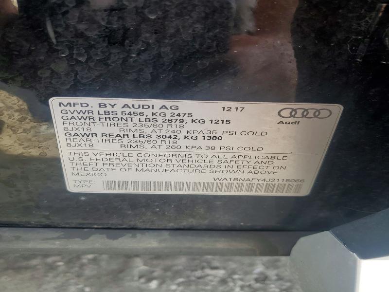 Продажа на аукционе авто 2018 Audi Q5, vin: WA1BNAFY4J2115066, номер лота: 79025455