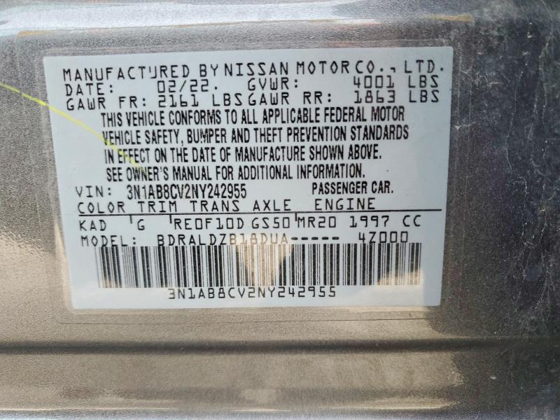Aukcja sprzedaży 2022 Nissan Sentra, vin: 3N1AB8CV2NY242955, numer aukcji: 78819575
