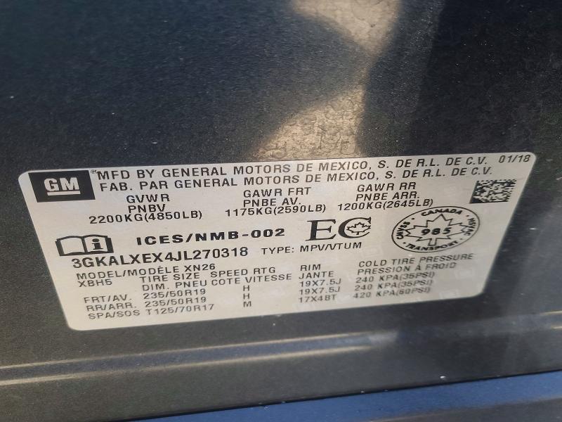 76746485 :رقم المزاد ، 3GKALXEX4JL270318 vin ، 2018 Gmc Terrain مزاد بيع