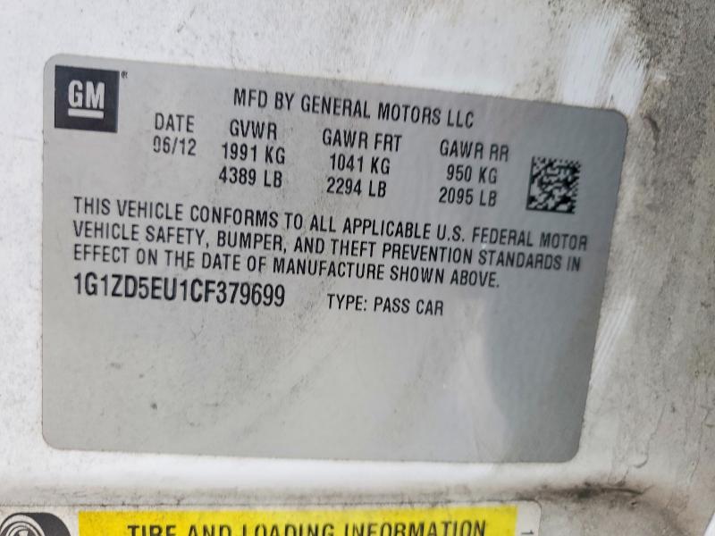 Aukcja sprzedaży 2012 Chevrolet Malibu, vin: 1G1ZD5EU1CF379699, numer aukcji: 77698265