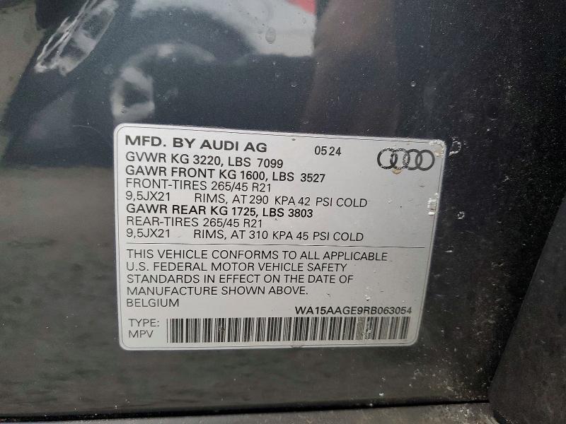 Aukcja sprzedaży 2024 Audi Q8 E-tron, vin: WA15AAGE9RB063054, numer aukcji: 78138915