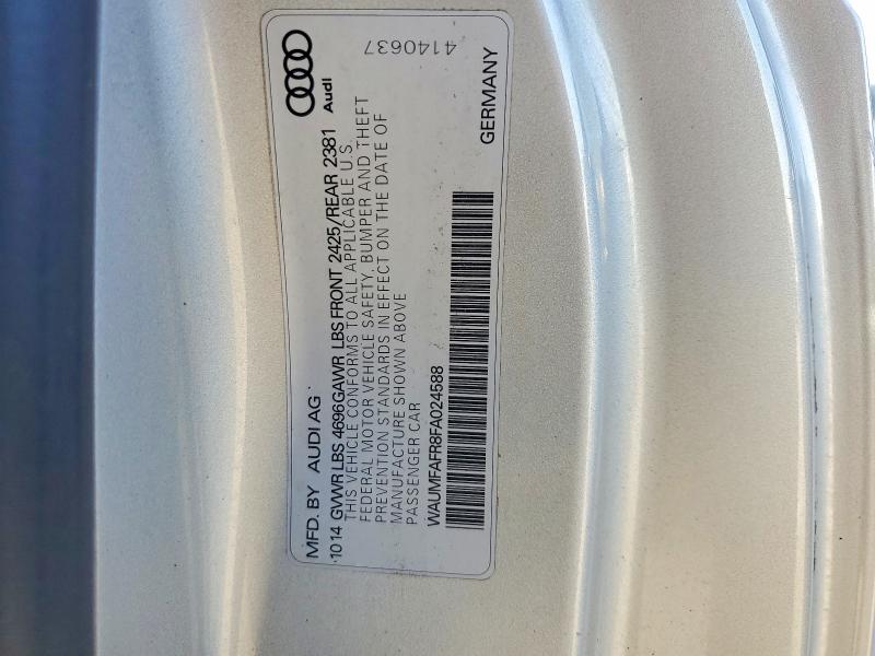 75706655 :رقم المزاد ، WAUMFAFR8FA024588 vin ، 2015 Audi A5 مزاد بيع
