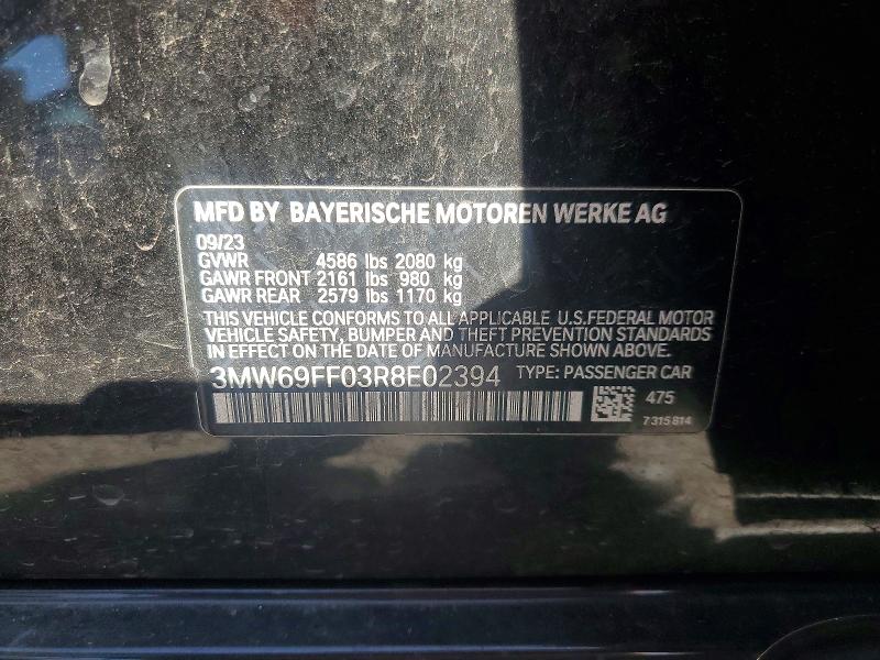 Aukcja sprzedaży 2024 Bmw 330i, vin: 3MW69FF03R8E02394, numer aukcji: 79285695