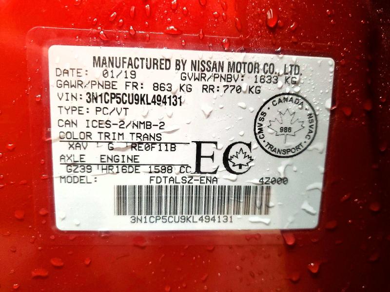 Aukcja sprzedaży 2019 Nissan Kicks S, vin: 3N1CP5CU9KL494131, numer aukcji: 76920035