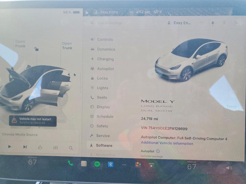 Aukcja sprzedaży 2023 Tesla Model Y, vin: 7SAYGDEE2PA129699, numer aukcji: 78089805