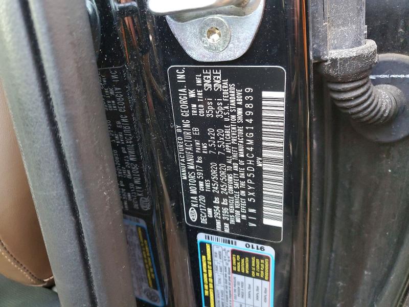 78883005 :رقم المزاد ، 5XYP5DHC4MG149839 vin ، 2021 Kia Telluride مزاد بيع