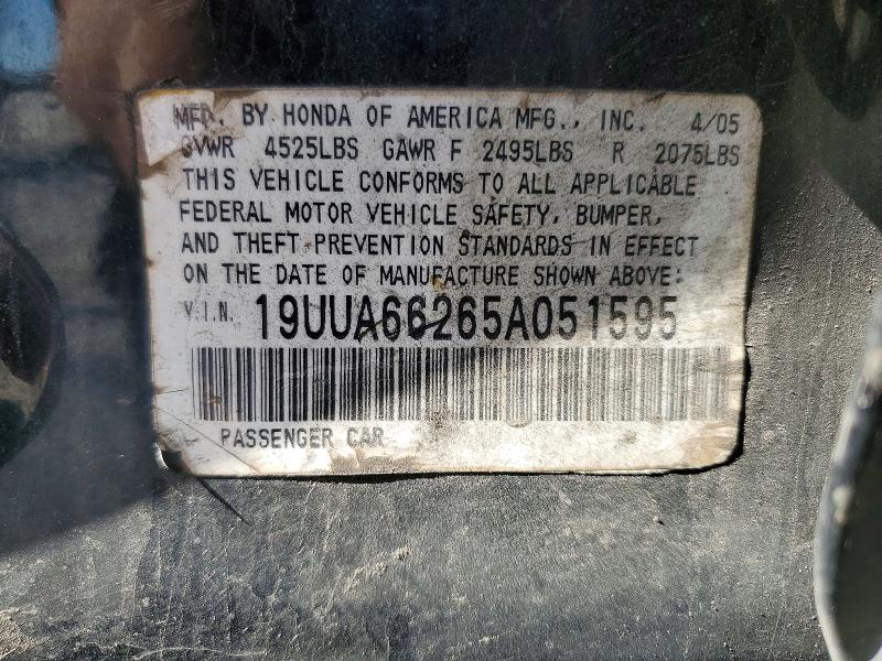 2005 Acura Tl მანქანა იყიდება აუქციონზე, vin: 19UUA66265A051595, აუქციონის ნომერი: 77670115