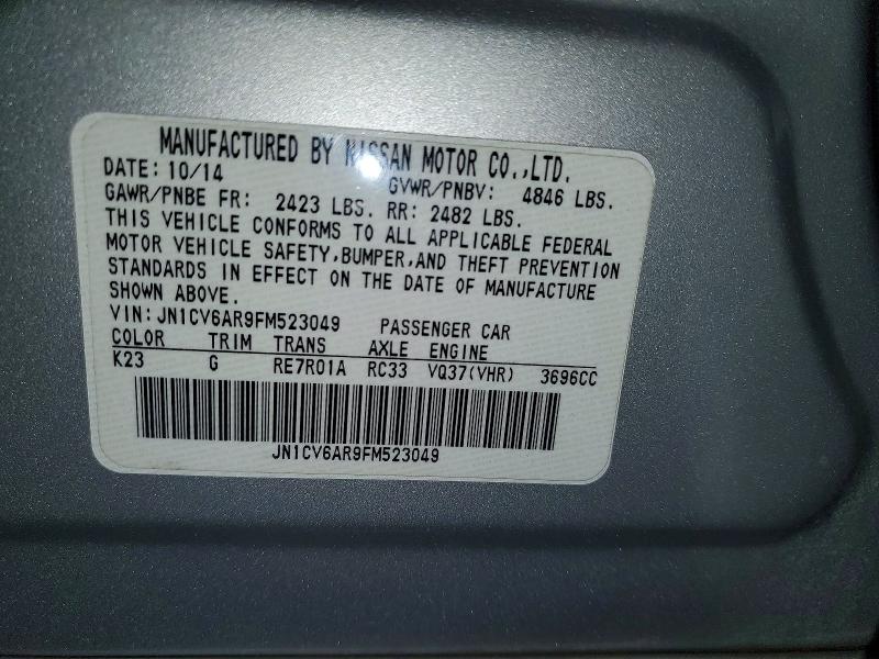 Aukcja sprzedaży 2015 Infiniti Q40, vin: JN1CV6AR9FM523049, numer aukcji: 76582005