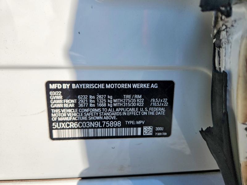 Продажа на аукционе авто 2022 Bmw X5, vin: 5UXCR6C03N9L75898, номер лота: 76727175