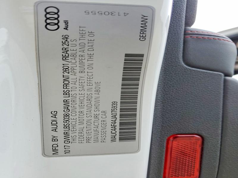 Продаж на аукціоні авто 2018 Audi S4, vin: WAUC4AF44JA075939, номер лоту: 76445625