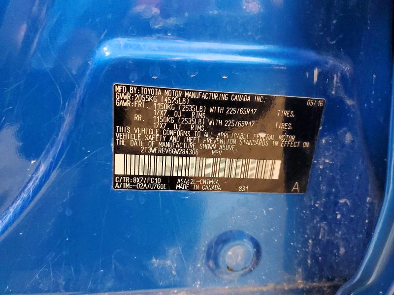 Продаж на аукціоні авто 2016 Toyota Rav4, vin: 2T3WFREV6GW284306, номер лоту: 77588355