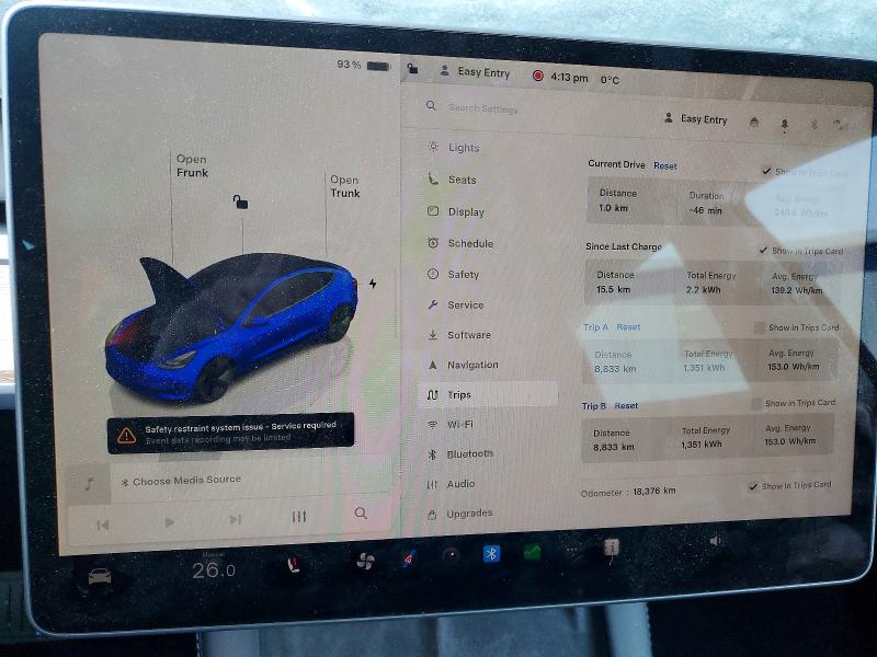 2023 Tesla Model 3 მანქანა იყიდება აუქციონზე, vin: LRW3E1FA2PC891743, აუქციონის ნომერი: 95519885