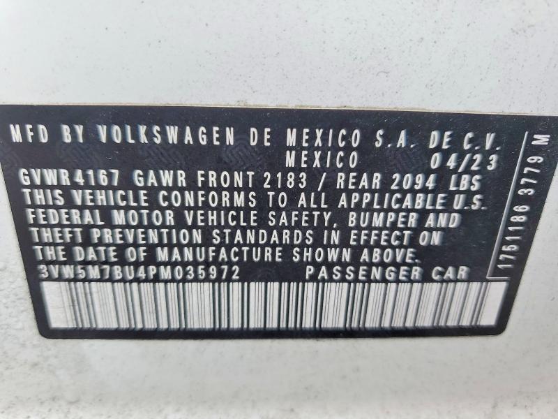 77392395 :رقم المزاد ، 3VW5M7BU4PM035972 vin ، 2023 Volkswagen Jetta مزاد بيع
