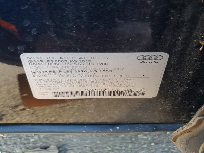 78522955 :رقم المزاد ، WA1DKAFP5CA095413 vin ، 2012 Audi Q5 مزاد بيع