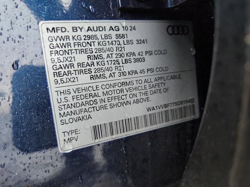 Aukcja sprzedaży 2025 Audi Q7, vin: WA1VVBF77SD019402, numer aukcji: 79013795