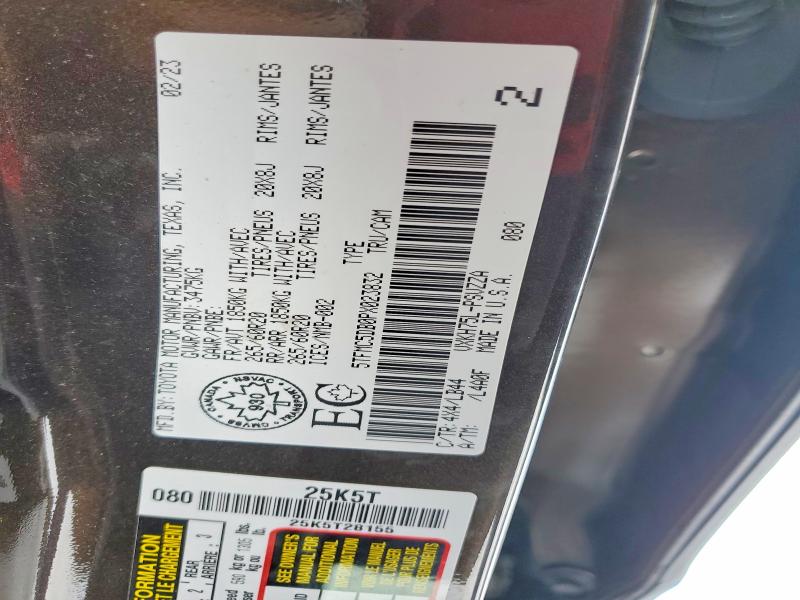 2023 Toyota Tundra მანქანა იყიდება აუქციონზე, vin: 5TFMC5DB0PX023832, აუქციონის ნომერი: 75542895