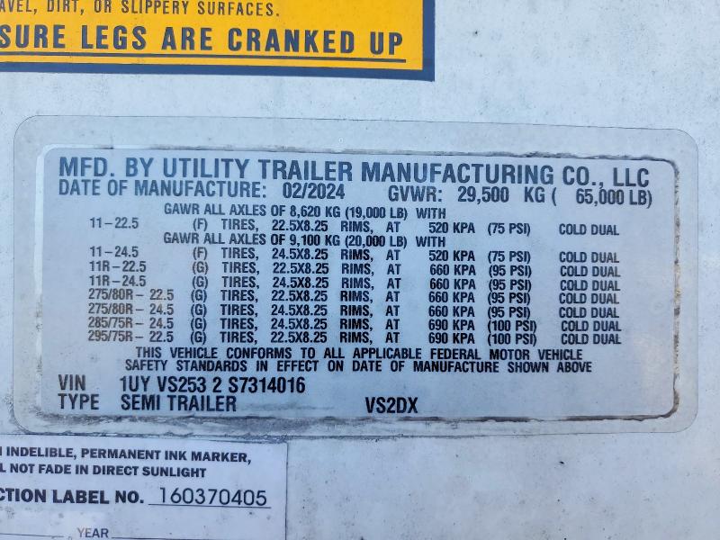 77182995 :رقم المزاد ، 1UYVS2532S7314016 vin ، 2025 Utility Utility مزاد بيع