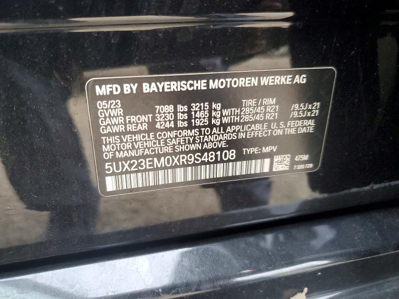 2024 Bmw X7 მანქანა იყიდება აუქციონზე, vin: 5UX23EM0XR9S48108, აუქციონის ნომერი: 75710895