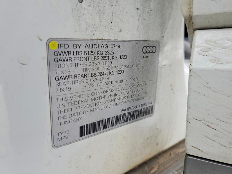 75583905 :رقم المزاد ، WA1EECF31K1082144 vin ، 2019 Audi Q3 مزاد بيع