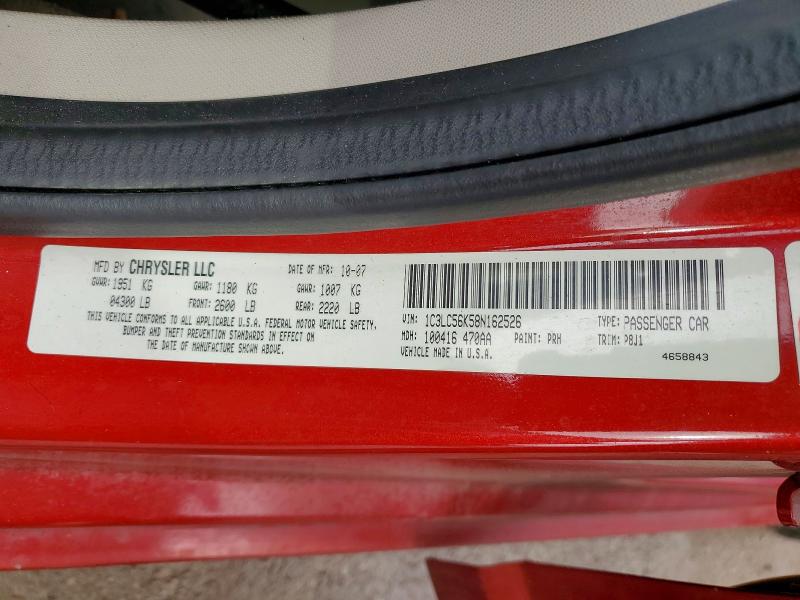 Продажа на аукционе авто 2008 Chrysler Sebring, vin: 1C3LC56K58N162526, номер лота: 77583485