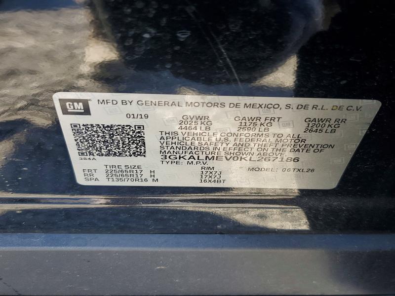 2019 Gmc Terrain მანქანა იყიდება აუქციონზე, vin: 3GKALMEV0KL267186, აუქციონის ნომერი: 75410005