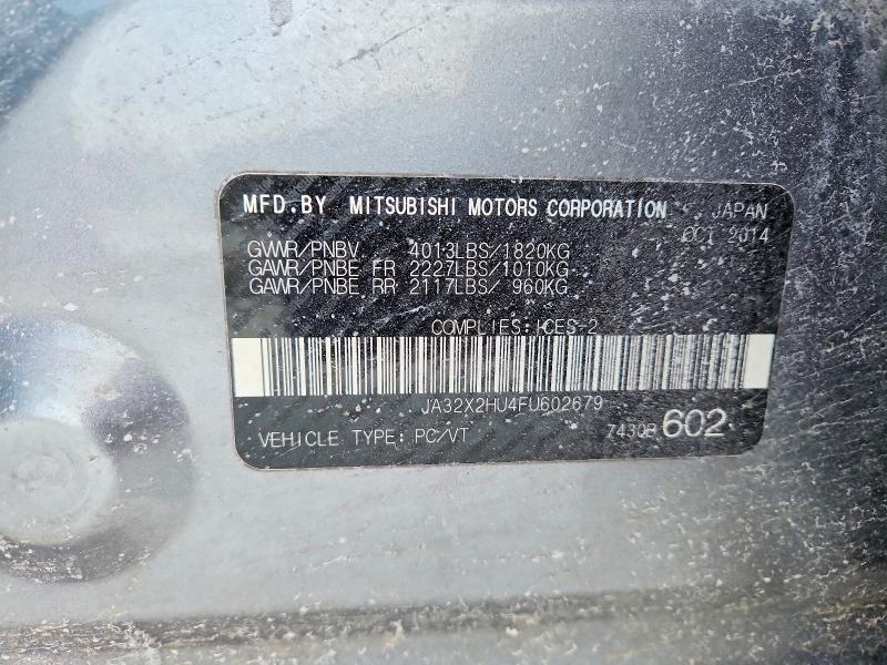 76763335 :رقم المزاد ، JA32X2HU4FU602679 vin ، 2015 Mitsubishi Lancer مزاد بيع