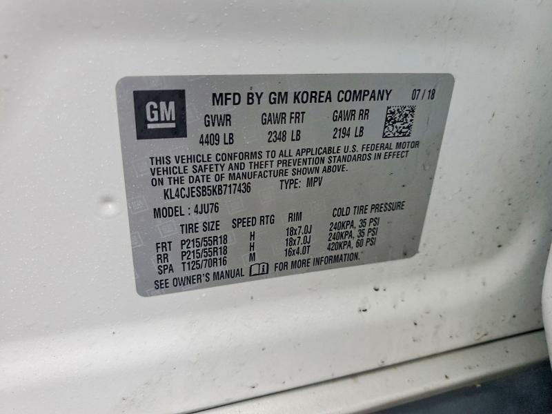 Продаж на аукціоні авто 2019 Buick Encore, vin: KL4CJESB5KB717436, номер лоту: 78332395