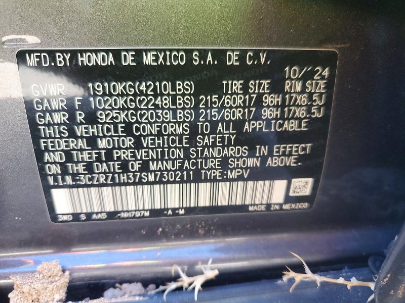 Aukcja sprzedaży 2025 Honda Hr-v, vin: 3CZRZ1H37SM730211, numer aukcji: 78735895