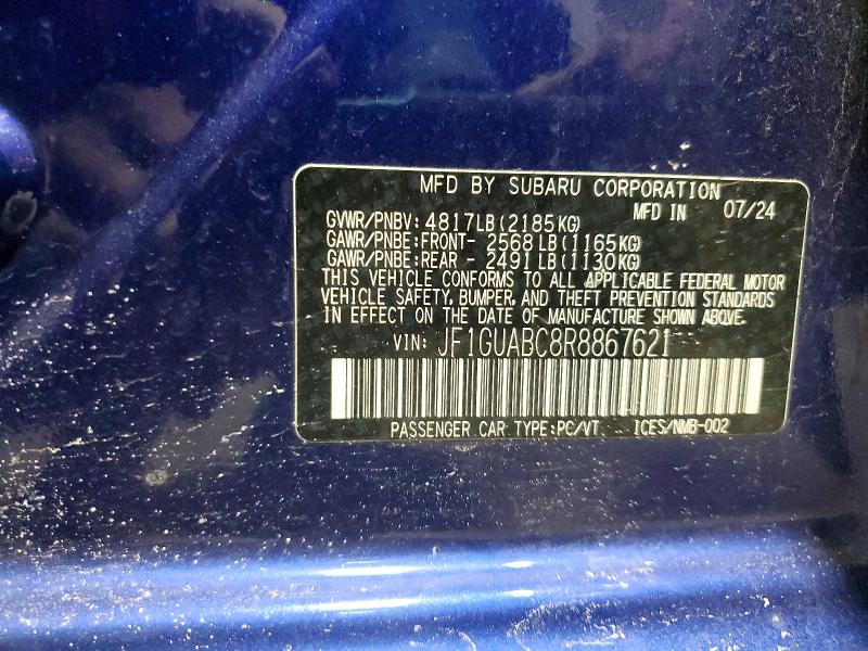 Aukcja sprzedaży 2024 Subaru Impreza, vin: JF1GUABC8R8867621, numer aukcji: 76033915
