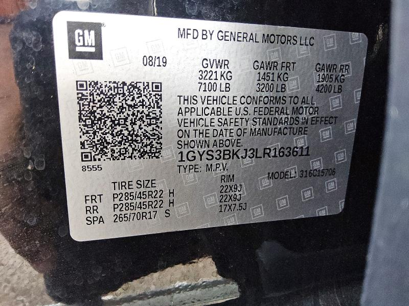 Продажа на аукционе авто 2020 Cadillac Escalade, vin: 1GYS3BKJ3LR163611, номер лота: 78252895