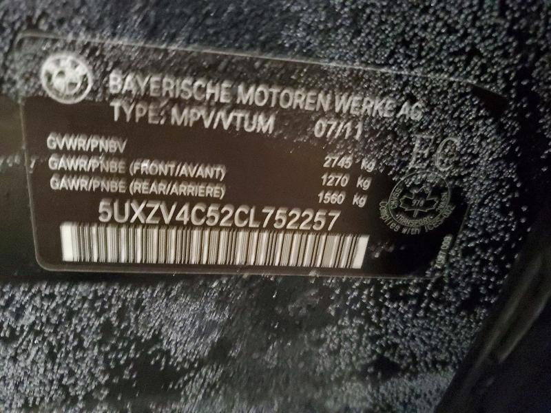 Aukcja sprzedaży 2012 Bmw X5, vin: 5UXZV4C52CL752257, numer aukcji: 78100665